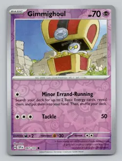 Reverse Holo Gimmighoul 097/191 Common Surging Sparks Pokemon - Image 1