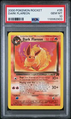 2000 POKEMON ROCKET #35 DARK FLAREON PSA 10 - Image 1