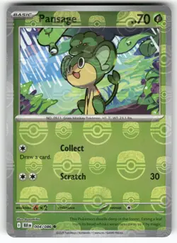 Pansage (Master Ball) 004/086 Common Black Bolt Pokemon Near Mint - Image 1