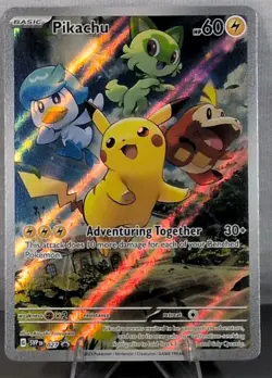 ✨Pokemon Pikachu 027 Scarlet & Violet Promo Holo 60HP Adventuring Together - Image 1