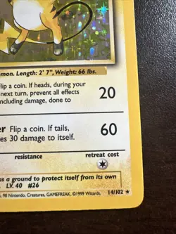 Raichu 14/102 Holo MP Base Set Pokemon TCG WotC MP - Image 4