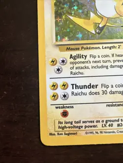 Raichu 14/102 Holo MP Base Set Pokemon TCG WotC MP - Image 5