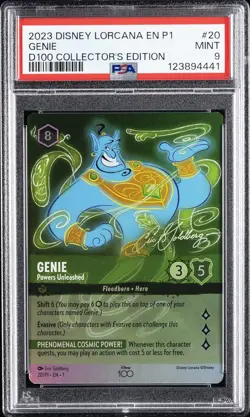 2023 DISNEY LORCANA EN P1-PROMO #20 GENIE - POWERS UNLEASHED PSA 9 - Image 1