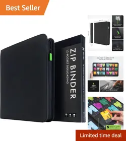 12 Pocket Trading Card Zip Binder, 480 Cards, Exo-Tec Album Material, 20 Sid... - Image 1