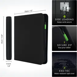 12 Pocket Trading Card Zip Binder, 480 Cards, Exo-Tec Album Material, 20 Sid... - Image 3