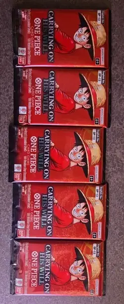 One Piece Card Game OP-13 Carrying On His Will Booster Packs Lot Of 5 - Image 1