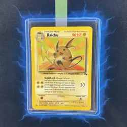 ⭐Raichu 29/62 ⭐Original Non Holo Rare Fossil Set Pokemon Card WOTC TCG 1999 - Image 1