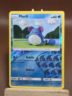 HP Marill 34/147 Reverse Holo - Burning Shadows Pokemon Card TCG - Image 1