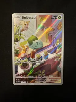 Pokemon Stellar Crown Bulbasaur 143/142 Illustration Rare IR NM Near Mint - Image 1
