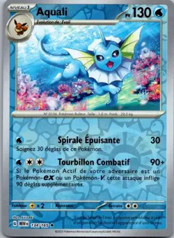 Carte Pokemon Aquali 134/165 Reverse 2023 - Image 1