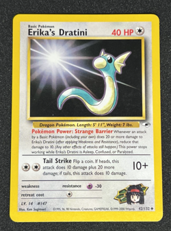 Erika's Dratini 42/132 WOTC Gym Heroes - Non-Holo Uncommon Pokemon Card LP - Image 1