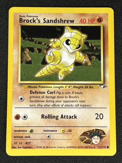 Brock's Sandshrew 71/132 WOTC Gym Heroes - Non-Holo Common Pokemon Card LP - Image 1