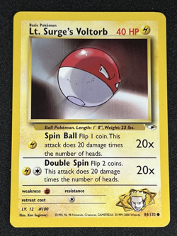 Lt. Surge's Voltorb 84/132 WOTC Gym Heroes - Non-Holo Common Pokemon Card LP - Image 1