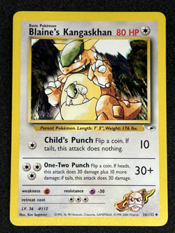 Blaine's Kangaskhan 36/132 WOTC Gym Heroes - Non-Holo Uncommon Pokemon Card LP - Image 1