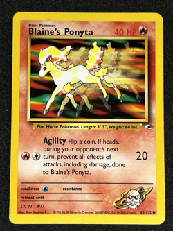 Blaine's Ponyta 63/132 WOTC Gym Heroes - Non-Holo Common Pokemon Card LP - Image 1