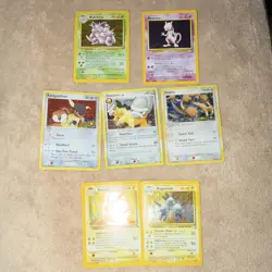 Pokemon 7 Card Lot Base Set EX Emerald Mewtwo Nidoking Kangaskhan Shieldon - Image 1