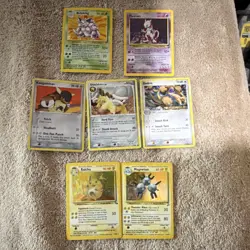 Pokemon 7 Card Lot Base Set EX Emerald Mewtwo Nidoking Kangaskhan Shieldon - Image 2