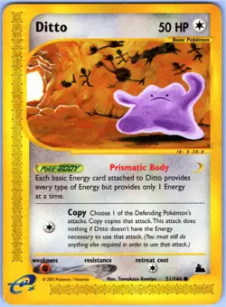 DITTO 051/144 E SERIES SKYRIDGE ENGLISH POKEMON LIGHT PLAYED - Image 1