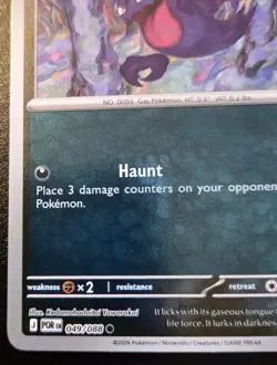 Haunter 049/088 Reverse Holo Common Mega Evolution: Perfect Order Pokemon TCG - Image 4
