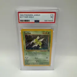 1999 Pokemon Jungle Scyther Holo #10 – PSA 7 NM – WOTC Vintage - Image 1