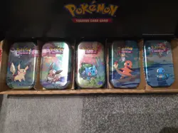 Pokemon TCG - 5 x Official *Empty* Kanto Friends Mini Tins Display - Pokemon TCG - Image 1