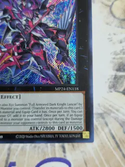 *HOLO MISPRINT* Secret Rare Full Armored Dark Knight Lancer MP24-EN118 1st Ed NM - Image 5