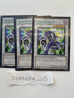 3x Yugioh Junk Warrior DL12-EN012 Blue Rare Duelist League Promo LP Playset - Image 1