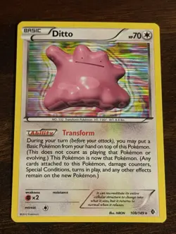 Pokemon TCG Ditto Holo Rare Boundaries Crossed 108/149 Pokemon Card L2 - Image 1