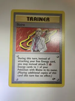 Blaine 100/132 Gym Challenge Non Holo Rare Pokemon Tcg Card WOTC 1999 Vintage - Image 2