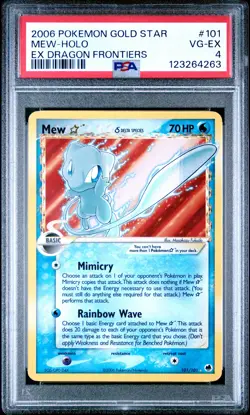 2006 POKEMON EX DRAGON FRONTIERS GOLD STAR #101 MEW-HOLO PSA 4 - Image 1