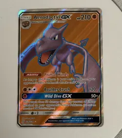 Pokemon 2019 Aerodactyl GX Full Art 224/236 Unified Minds Ultra Rare - Image 1