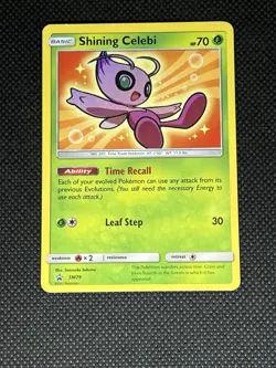 Pokemon Shining Celebi Promo SM79 SM Holo Basic 70 HP Leaf Step 2017 - Image 1