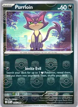 PURRLOIN 055/086 MASTERBALL WHITE FLARE POKEMON NM/M - Image 1