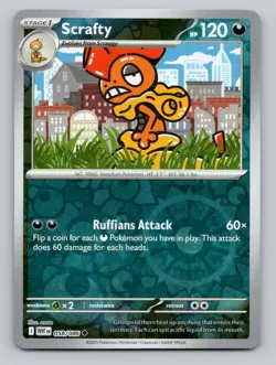 Reverse Holo Scrafty 058/086 Uncommon White Flare Pokemon - Image 1