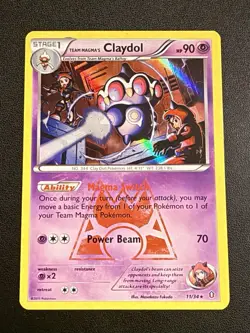 Team Magma's Claydol 11/34 Holo Rare Pokemon Double Crisis (2015) TCG - (NM+) - Image 1