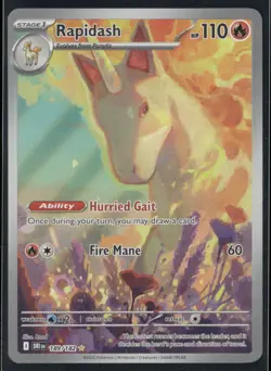 ✰ RAPIDASH 189/182 ILLUSTRATION RARE DESTINED RIVALS POKEMON ✰ NM/M - Image 2