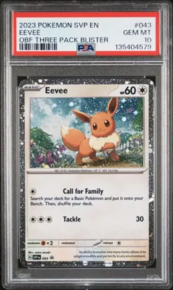 Pokemon Eevee #043 PSA 10 Black Star Promo 3-Pack Blister OBF GEM MINT Swirl - Image 1