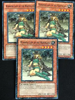 YUGIOH WARRIOR LADY OF THE WASTELAND DT04-EN006 COMMON X3 (NM) - Image 1