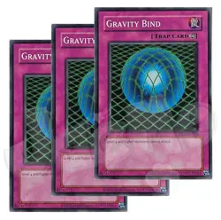 Yugioh - Gravity Bind x 3 - NM - Plus Free Holographic Card - Image 1