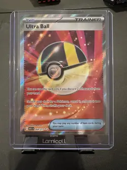 Pokemon TCG Ultra Ball Full Art Trainer-Item Holo Card 264/217 - Image 1