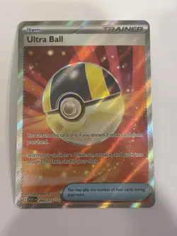 Pokemon TCG Ultra Ball Full Art Trainer-Item Holo Card 264/217 Near Mint - Image 1