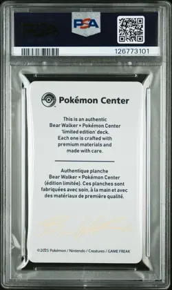 2025 Bear Walker x Pokemon Center Skateboard Card Glaceon /720 PSA 10 POP 44 - Image 2