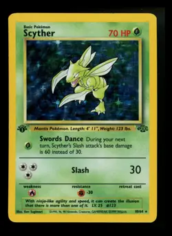 #2 1st Edition Scyther 10/64 Jungle 1999 Holo Rare WOTC Pokemon Card TCG - Image 1
