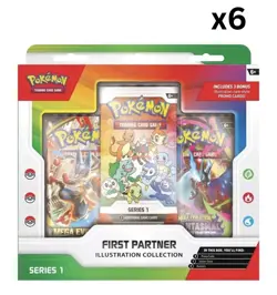 Pokemon TCG First Partner Illustration Collection Series 1 Sealed Case (6) - Image 1