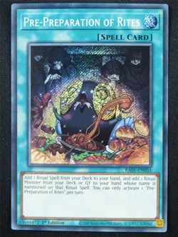 Pre-Preparation of Rites RA01 Secret Rare - 1st ed Yugioh Card #4JB - Image 1