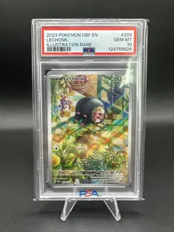 PSA 10 Gem Mint 2023 POKEMON OBF EN-Lechonk ILLUSTRATION RARE #209 - Image 1