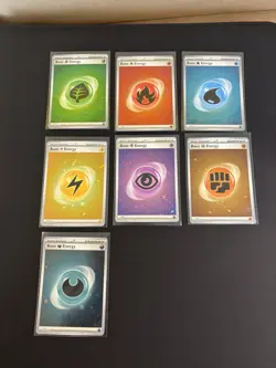 HD Grass Energy Cosmos Holo with Mew Tail Swirl SVE MEW 001 151 Pokemon + LOT - Image 4