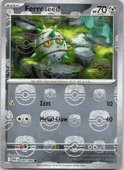 Ferroseed 068/086 C White Flare Pokemon Near Mint (MASTERBALL HOLO) - Image 1