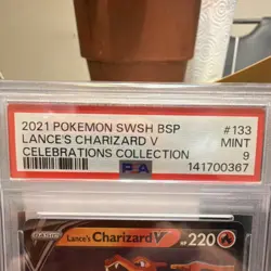 Pokemon Lance's Charizard V SWSH133 Celebrations Promo Holo PSA 9 220HP - Image 4