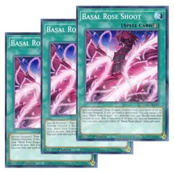 Yugioh - Basal Rose Shoot x 3 - 1st Edition NM - Plus Free Holographic Card - Image 1